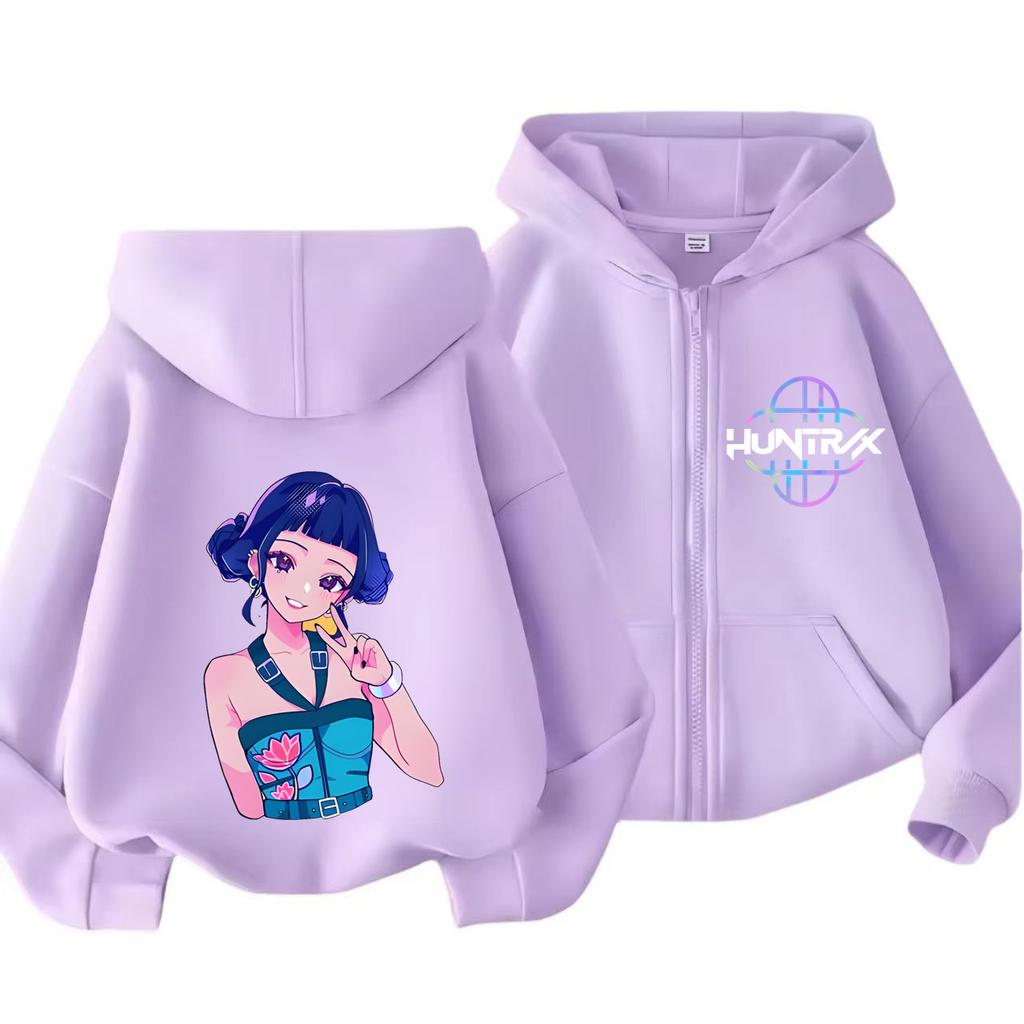 Kpop Demon Hunters Zip Up Sweatshirts Hoodie Coat Children Clothes Kid Girl Boy Sweatshirt Y2k Hoody Baby Casual Top