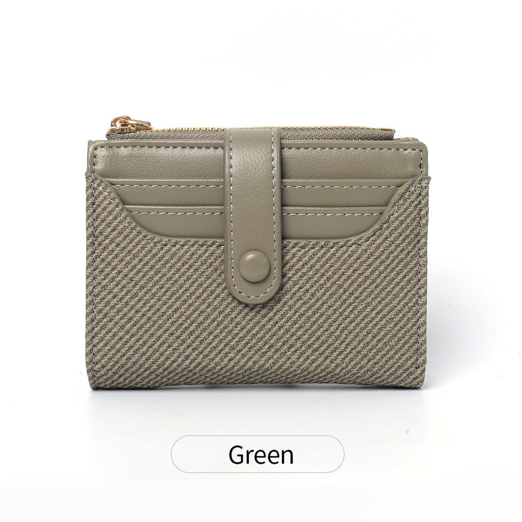 Stylish Mini Women's Wallet / Premium PU Leather Bi-fold Credit Card Holder Minimalist Solid Color Portable Zippered Coin Purse