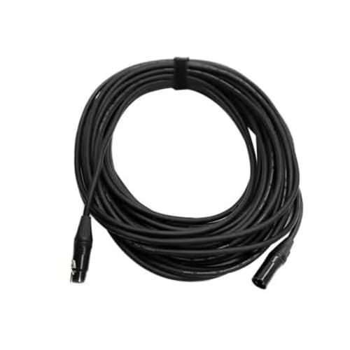 CLASSIC PRO 20m Microphone Cable, XLR (Male) to XLR (Female), 2-Core, 6.8mm Outer Diameter, Black Connector, Black Cable