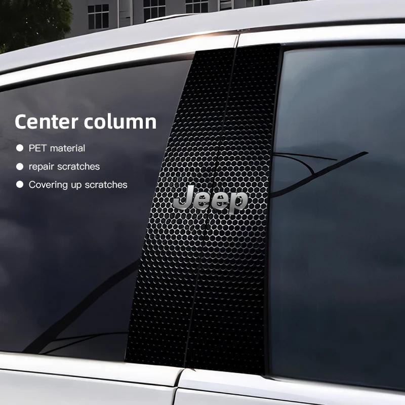Für Jeep 2 Stück Auto B-Säulen Aufkleber Auto Mittelständer Dekoration Aufkleber Für Jeep Grand Cherokee Wrangler JK Gladiator Compas