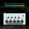 4 Channel Auditory Mixer Simultaneous Connection With Low Noise Recording And Stereo Output For Home Studio And Podcasting