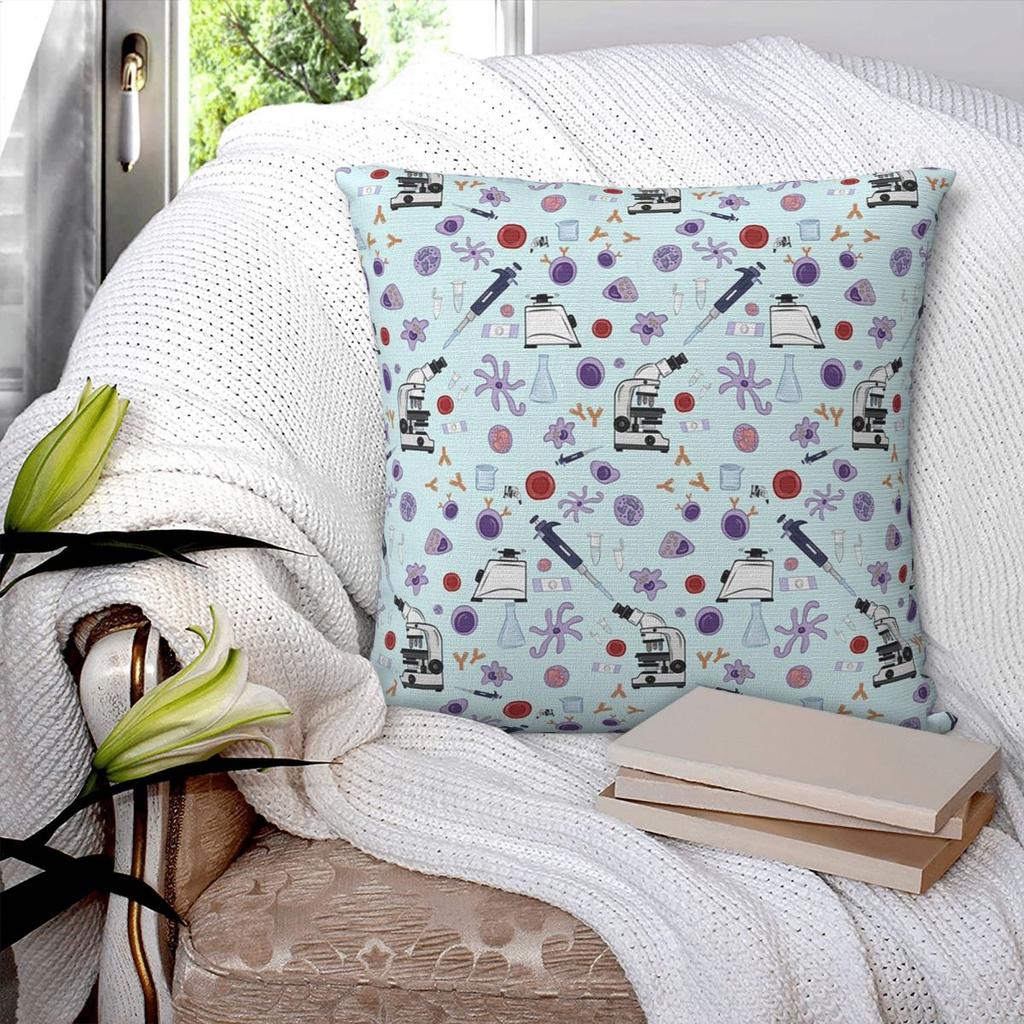 Science Square Pillowcase Pillow Cover Polyester Cushion Zip Decorative Comfort Throw Pillow for Home Living Room