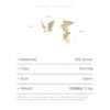ANDYWEN 925 Sterling Silver Gold Butterfly Zircon CZ Stud Earring  Women Wedding Fine Jewelry