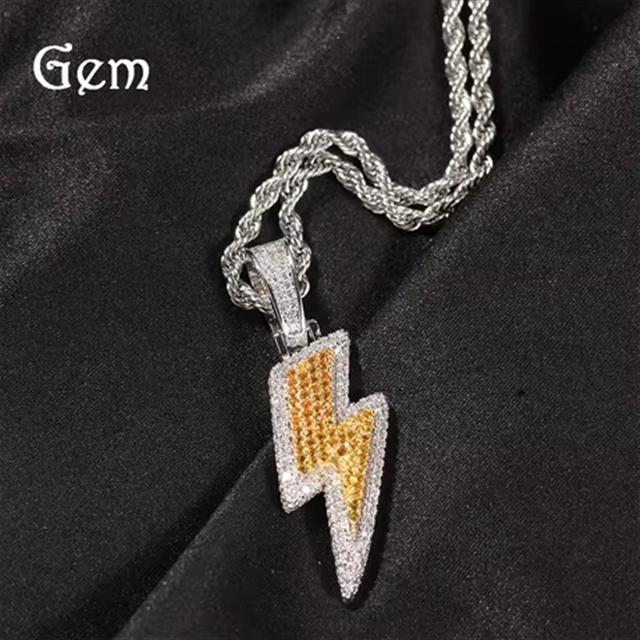 Men's Copper Alloy Hip Hop Necklace Claw Setting Shiny Zircon Inlay Anti-Allergic Fashion Statement Jewelry Accessories
