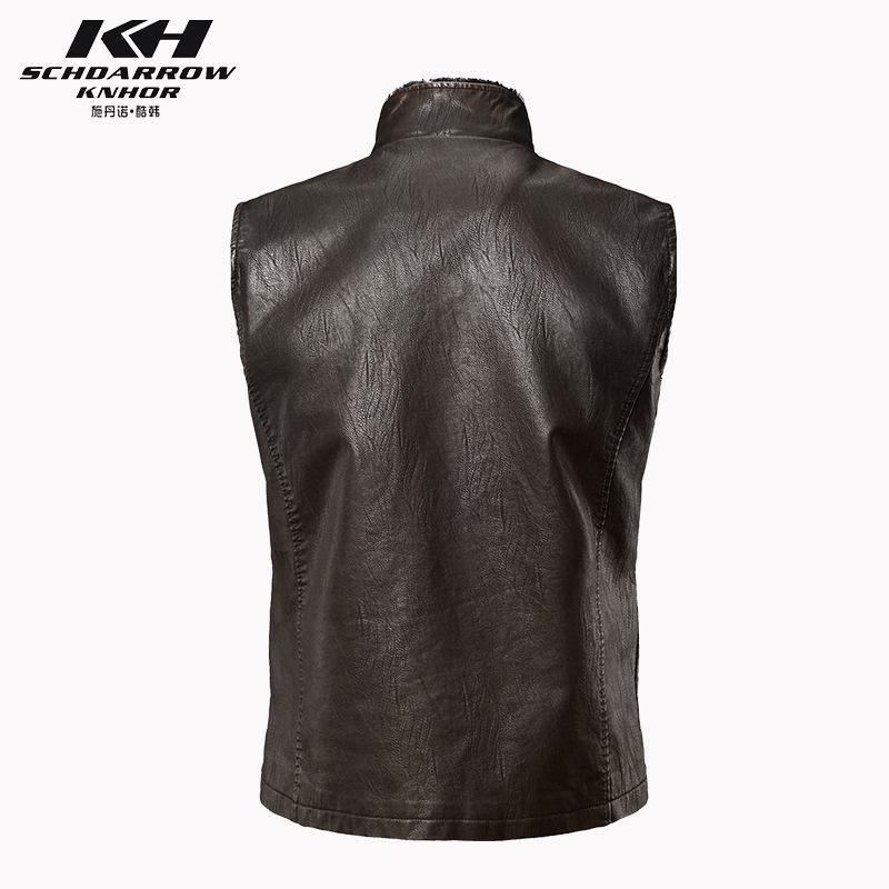 Pánská kožená bunda Early Autumn PU vesta oversized ležérní vintage pánská bunda Trendy pracovní vesta