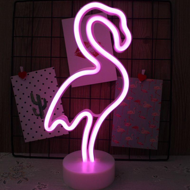 Shaped Led Cactus Neon Signs Light Holder Base Table Decoration Night Lamps