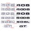 OQUP8 Auto Styling 408 508 508L 4008 5008 GT 3D ABS Klebeemblem Kofferraumemblem Kotflügelaufkleber Karosserieaufkleber für Peugeot 408 4008 508 5008
