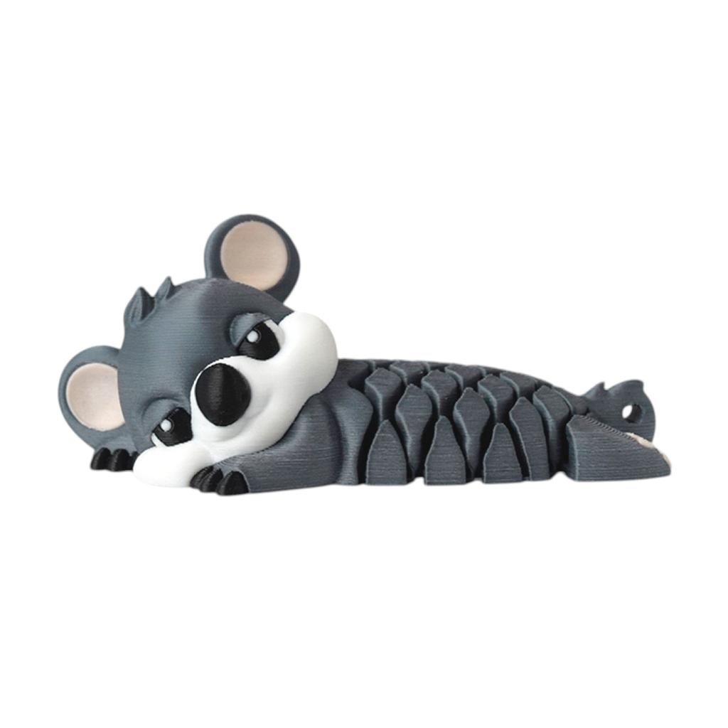 Simulation Cute Koala Toy Statue Cartoon Animal Desktop Decoration 3D Printing Toy Joints Movable Stress Relief Toy Holiday Gift