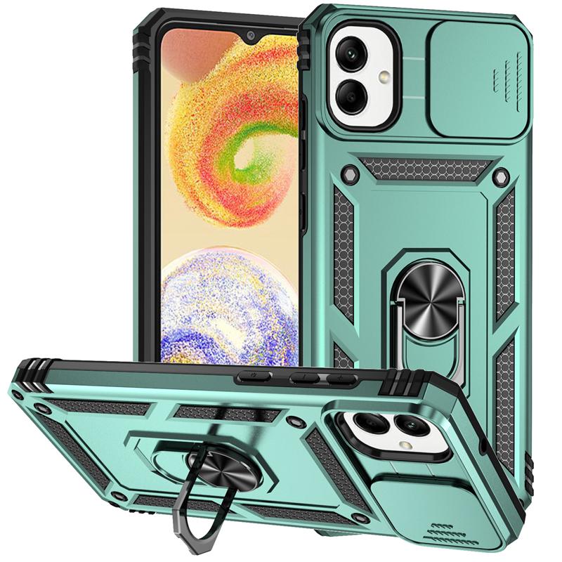 

Для Samsung Galaxy A05 2023 чехол магнитный автомобильный держатель кольцо телефон чехол для Samsung A05 A 05 SM-A055M сдвижная линза бронированная задняя крышка For Galaxy A05 зелёный