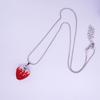 Women Spring Summer Lovely 16*18MM Pink&Red Color High Quality Rhinestone Strawberry Charm Pendant Chain Necklace Gift For Girl