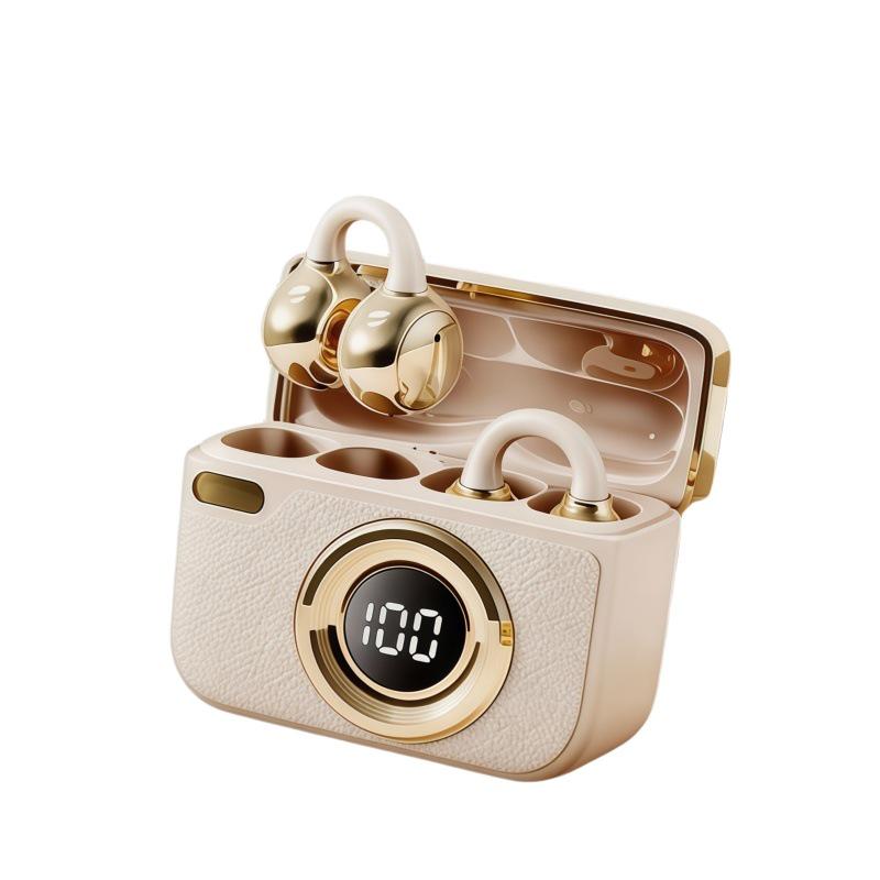 T25 Retro Camera-Style Wireless Earbuds: High Sound Quality, Digital Display, Extended Battery Life