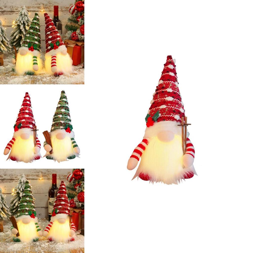 Rudolph Christmas Light Up Sled Plush Toy With Long Beard For Holiday Decor