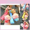 Charming Yellow Nose Pig Keychain Durable Silicone Cute Car Key Bag Accessory