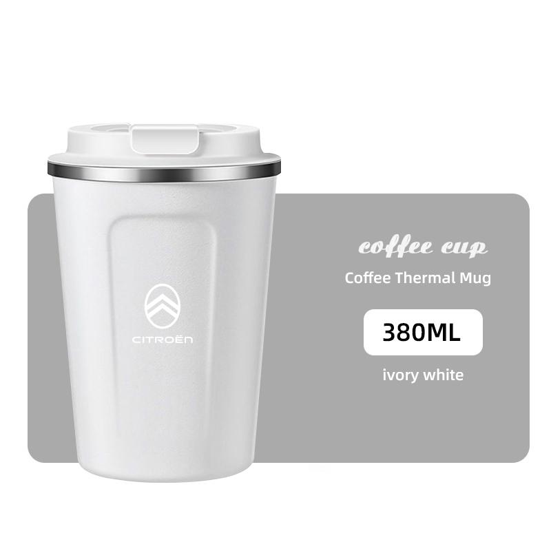 

380ml Coffee Cup Car Emblem Thermos Mug Travel Tumbler For Citroen C4 C3 C5 C5X e-C4 X e-C3 C-Elysee Berlingo C1 C6 C2 C-Crosser