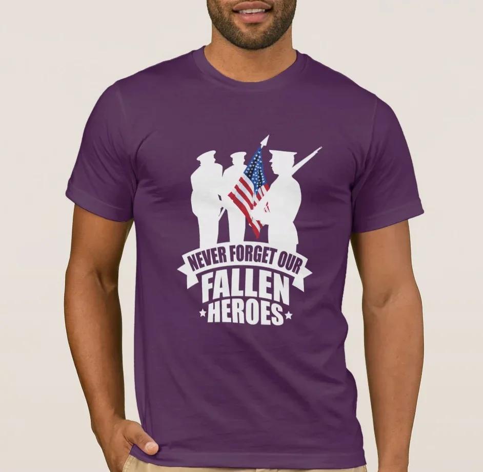 Never Forget Our Fallen Heros American Soldiers TShirt 100 Cotton ONeck Summer Short Sleeve Casual Unisexs Tshirt Size S3XL