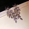 Silver needle European and American retro glass flower wheat ear fringed earrings fashionable personalized earrings light luxury high-end earrings 