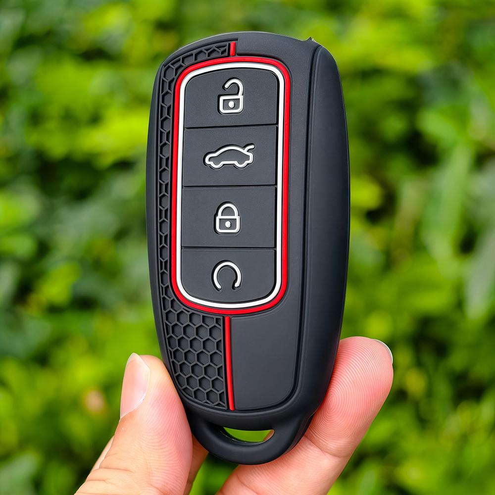 Silicone Car Key Case Cover For Chery Jaecoo J7 J8 7 Phev    Omoda Protection Key Bag Set Keychain Car Accessories