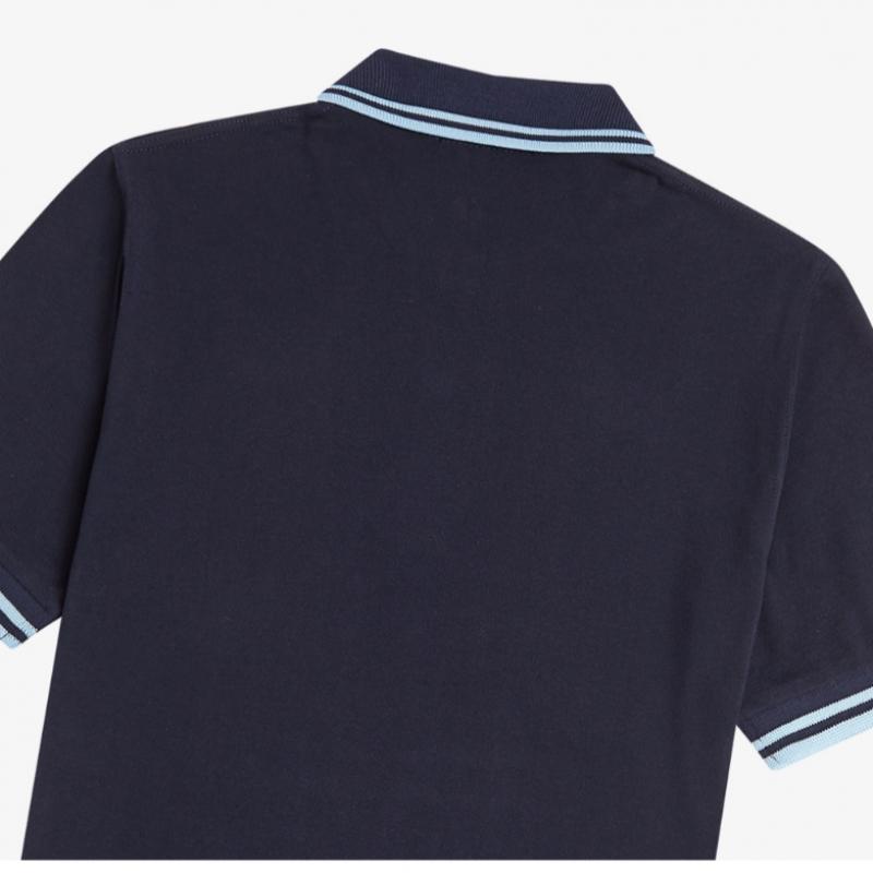 Fred Perry Twin Tip Fred Perry Shirt Navy Ice Afpm2430012 795