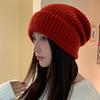 Wool Hat Women's Autumn and Winter Loose Warm Stacking Hat Knitted Ear Protection Hat