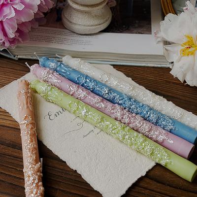 1PC Solid Color Wedding Decoration Long Rod Candles Restauarant Long Candle Romantic Exquisite Home Fragrance Table Decor 5 Colors