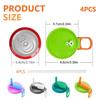 4-Pack Reusable Can Lids with Straws, Spill-Proof, and Easy-To-Clear Caps for Canned Drinks, Beer, and Juice, Includes Straws and Cleaning Brush