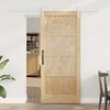 vidaXL Sliding Door with Hardware Set 86x198.5 Cm Solid Pine Wood 3333258