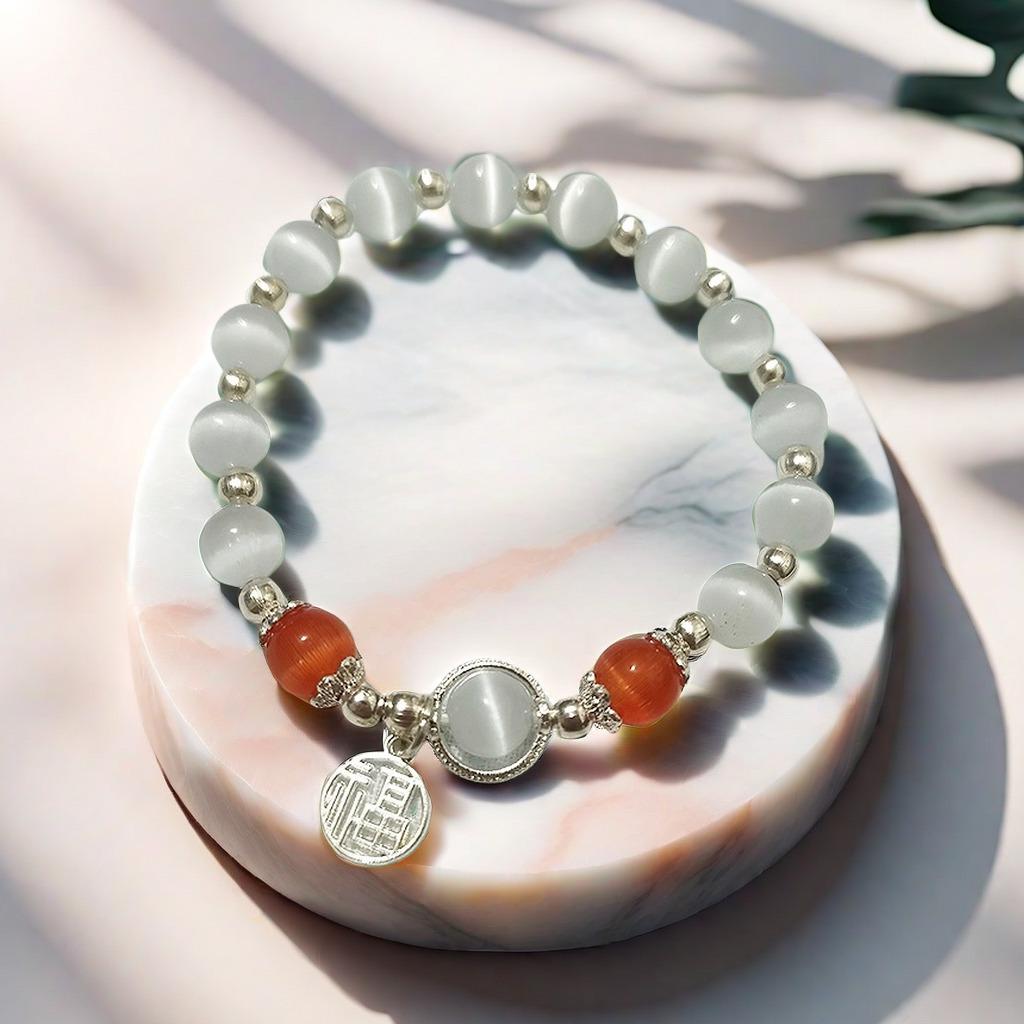 2025 Jadeite Green Jade Rabbit Bracelet: High-End Chinese Style, Year of the Snake, Elegant Women's Niche Beaded Design