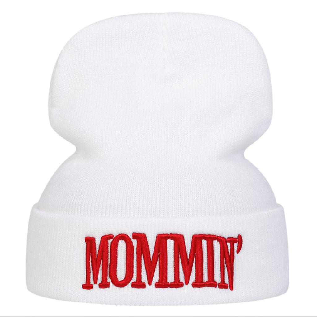 Letter MOMMIN Embroidered Knitted Hat Men and Women Outdoor Windproof Cap Cotton Hip-Hop Hats Autumn and Winter Caps