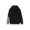 Li Ning Sports Lifestyle Series Embroidered Logo Color Block Fleece Pullover Hoodie Unisex Sweatshirt Black Gray AWDRB82-3