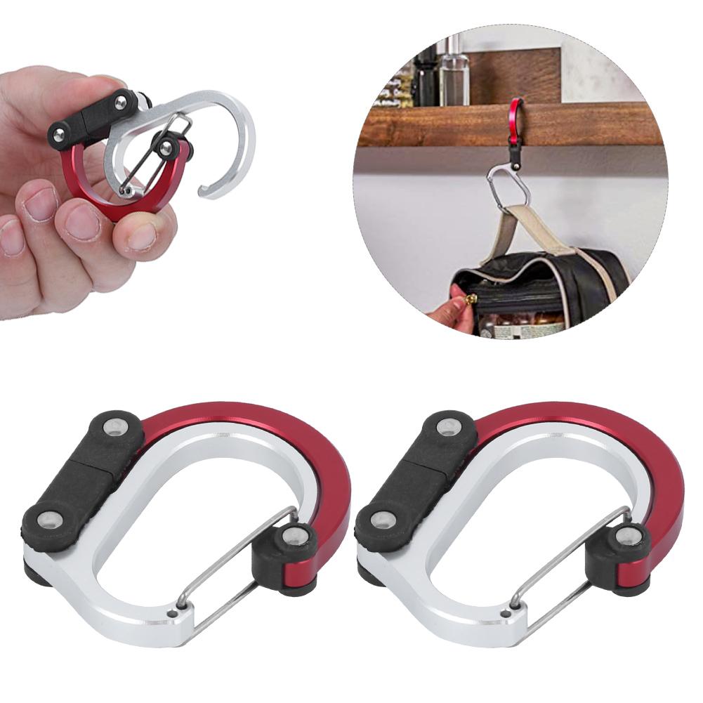 Aluminium Karabiner Multifunktion Outdoor Reisen Schnellhänge Externe Schnalle 2 Stück(rot )