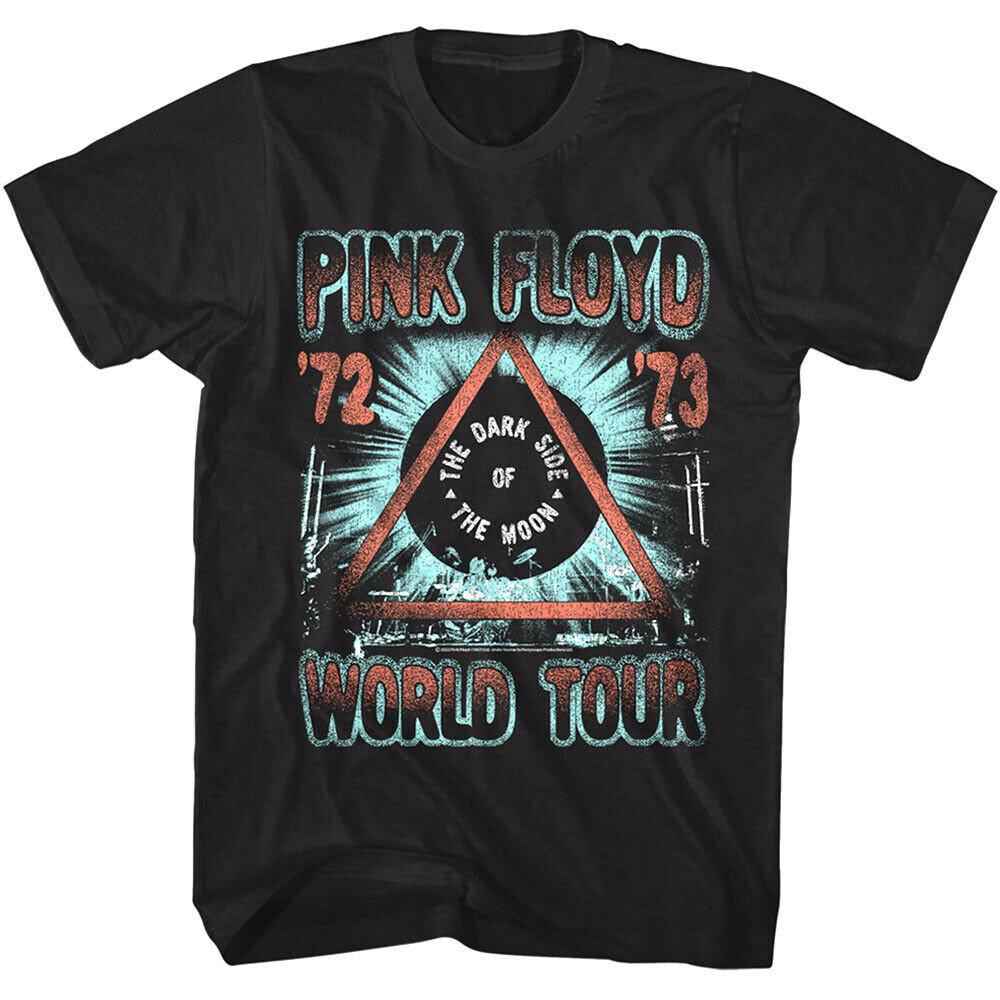 Pink Floyd Tshirt 7273 World Tour Rock and Roll Shirt The Dark Side of the Moon Psychedelic Rock Band Concert Tee Music Fan S