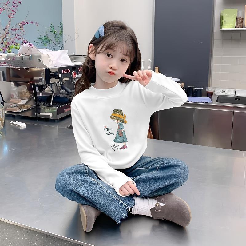 Girls' Fleece Long-Sleeve Turtleneck for Kids - Warm Base Layer Top for Autumn & Winter