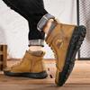 2025 New Large Size Men's Shoes Hand-sewn Medium and High Top Casual Shoes Leather Flat Bottom Outdoor Tooling Boots