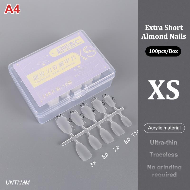 100Pcs/Box Matte Fake Nails No Polishing Press On False Nails Medium Short Design High Matt Soft Gel Nail Tips For Extension