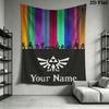 Name Custom Game Legend of Zelda Wall Tapestry Aesthetic Wall Hanging Printed Fabric Blanket Decorative Tapestries for Bedroom Living Room Home Decor