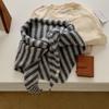 Cashmere Striped Scarf Plush Cape Wraps Simple Winter Shawl  Women/Men
