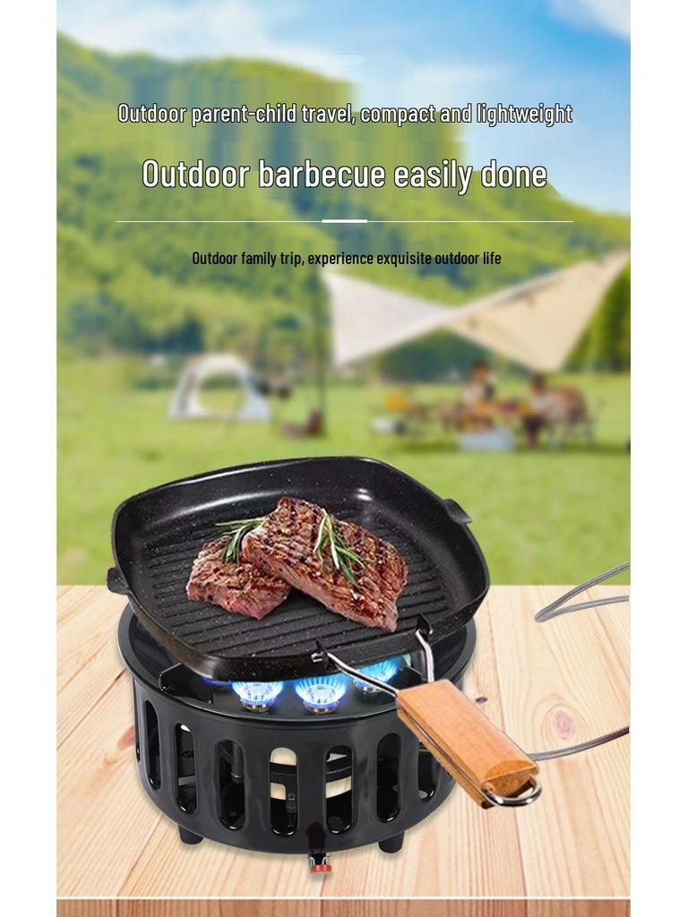 Nine-Head Portable Outdoor Gas Stove for Camping and Picnics