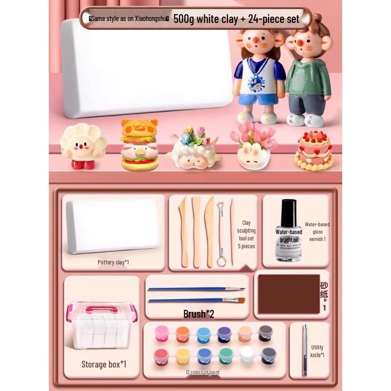 Stone Clay DIY Kit: Lightweight Polymer & Plaster Clay for Handmade Sculptures