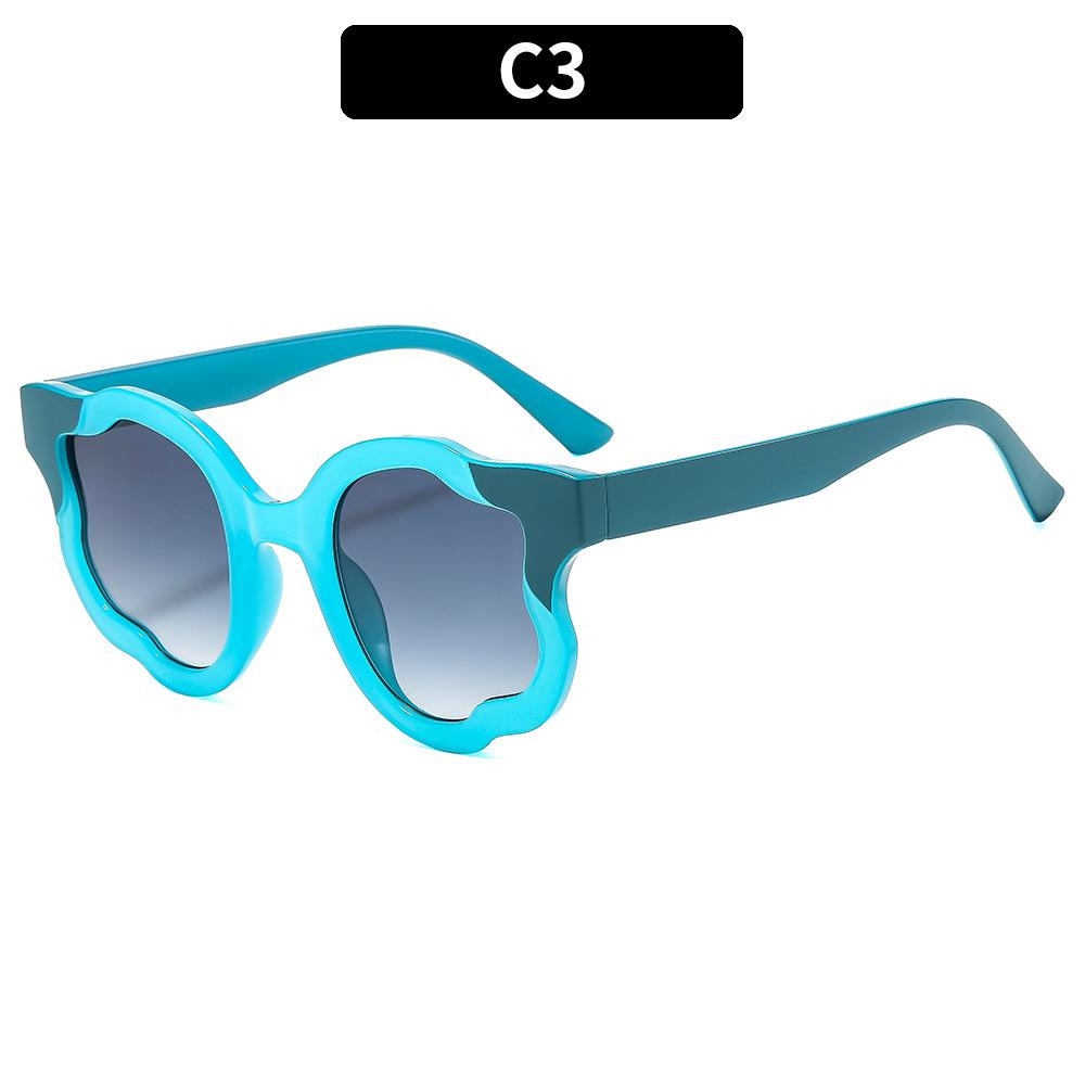 European And American New Large-Frame Irregular Color Matching Plain Sunglasses Personalized Versatile Women'S Sunglasses Advanced Glasses