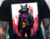 Urban Street Cat Shirt, Cool Japanese Japanimation Science Fiction Clothing Kitty Vaporwave Synthwave Futuristic Comic Book Art Geek Gift