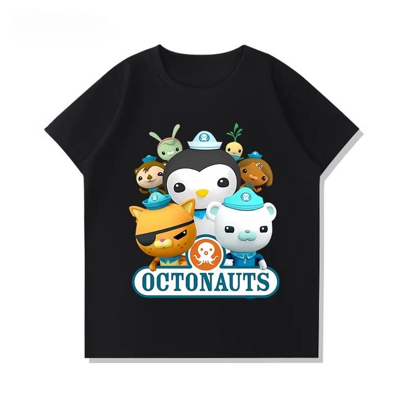 Potdemiel Octonauts Children's Pure Cotton T-Shirt, New Summer Style, Comfortable and Breathable Children's T-Shirt