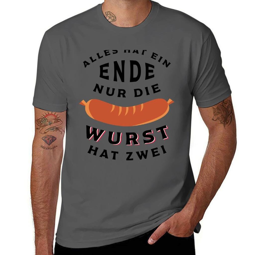 Funny Gerunisex Wurst Tshirt Everyday Wear Basic Short Sleeve Top Tshirt