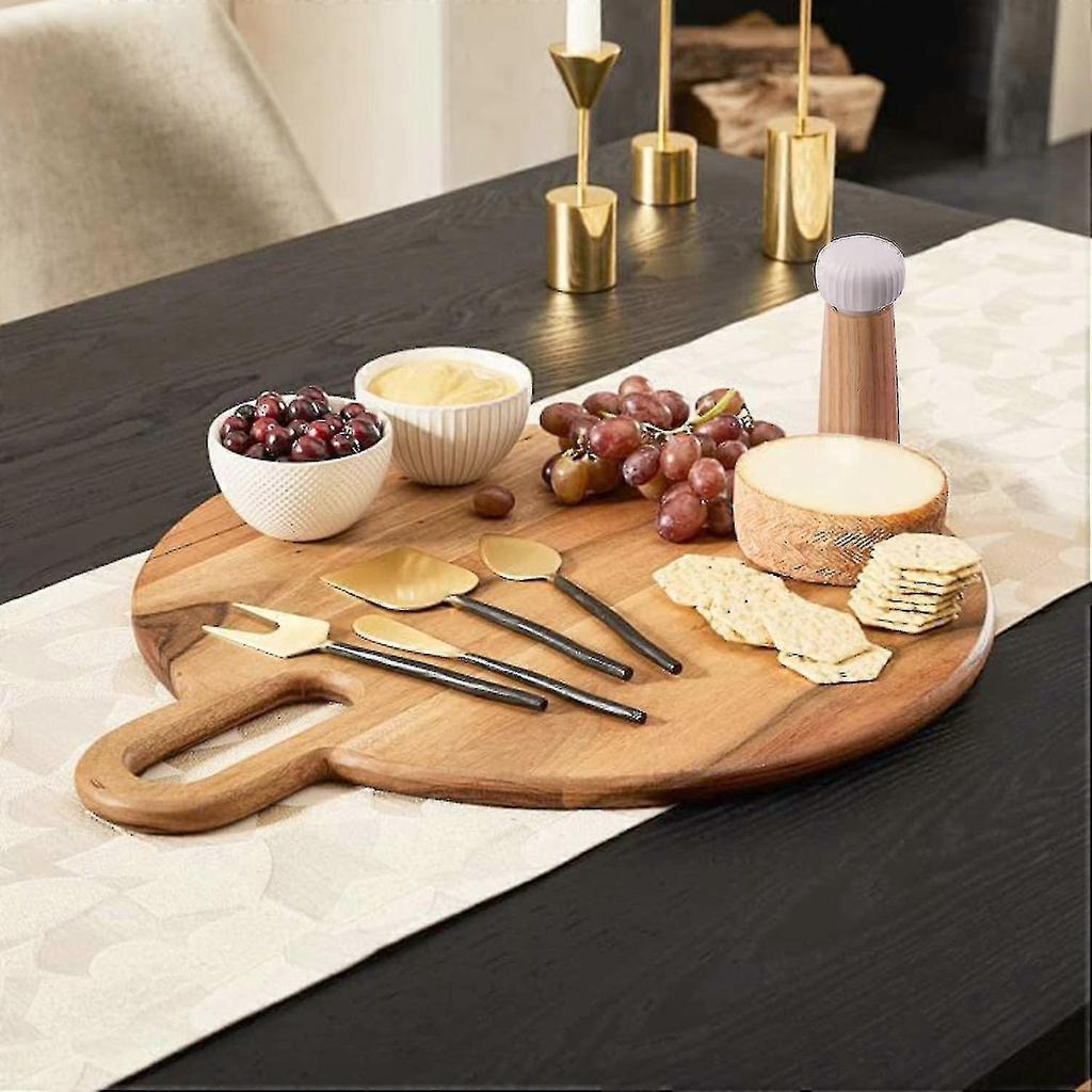 Salt And Pepper Mill Set - Wood And Ceramic Pepper Grinder Spice Mill With Adjustable Coarseness, 17.5 Cm (with Tray) - shang jue
