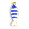 5pcs Fish Charms Double Sided Enamel Sequins Alloy Pendants For Diy Earrings Necklace Accessory Jewelry Making Findings  26x7mm