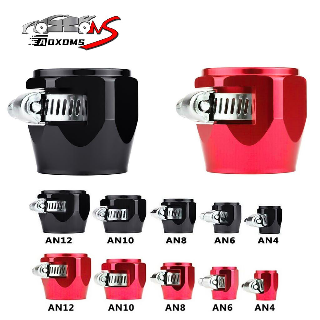 2-8PCS Hex Hose Finisher Clamp Screw Band Hose End Cover Fitting 4/6/8/10/12AN