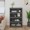 VidaXL Bookcase Grey 80x35x126 Cm Solid Pine Wood 821686