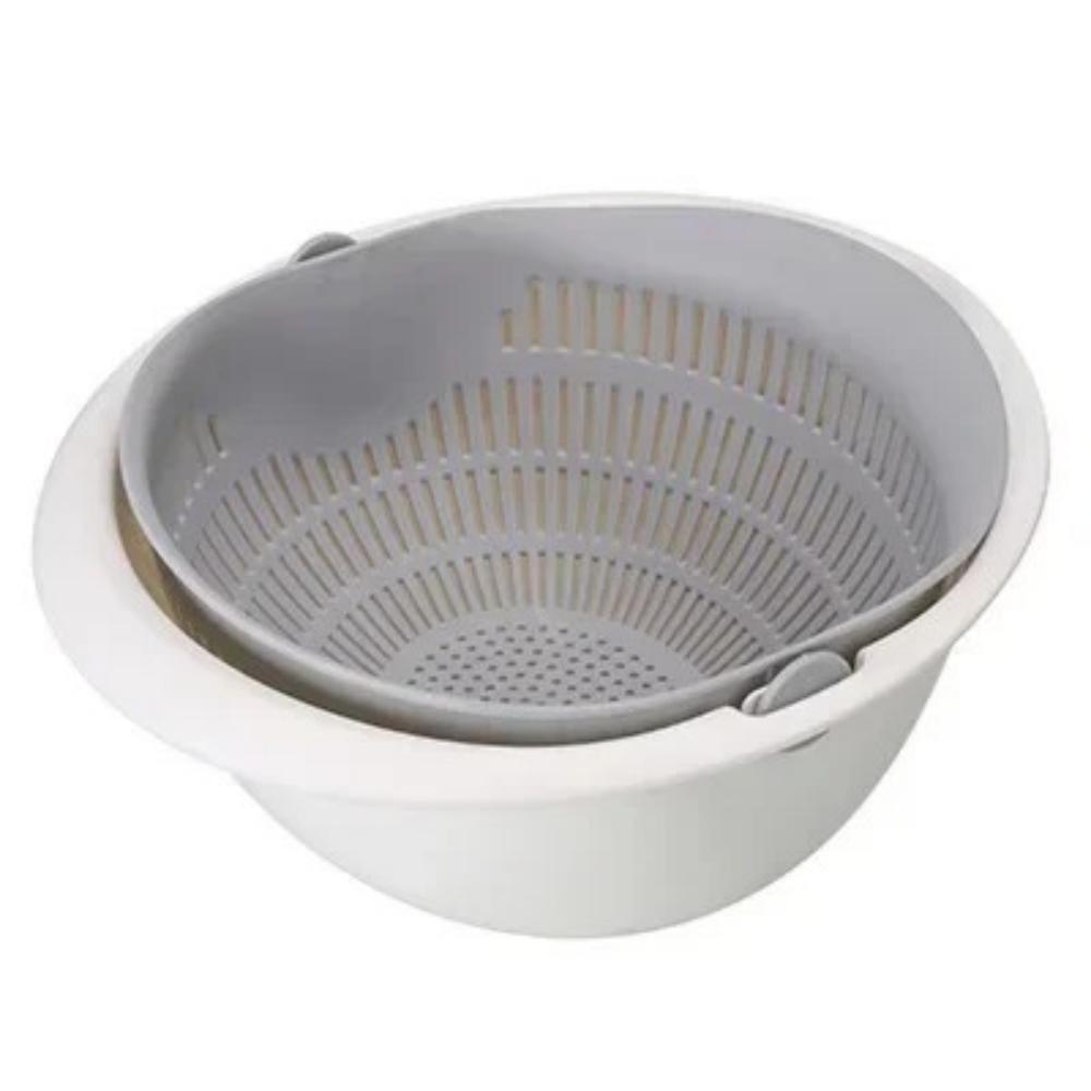 Kitchen Silicone Double-drainage Basket, Dish Cleaning Storage Basket, Filter for Bowls, Draining Dish, Vegetable Cleaning Strai