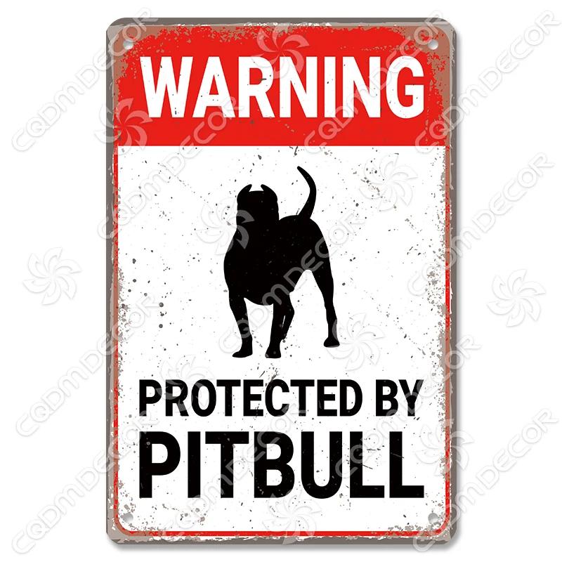 Varning för Hund Varningsskylt Plåtskylt Metallplatta Varning Fara Hundar Vintage Poster Metallplakett Trädgård Bakgård Gård Hem Väggdekor