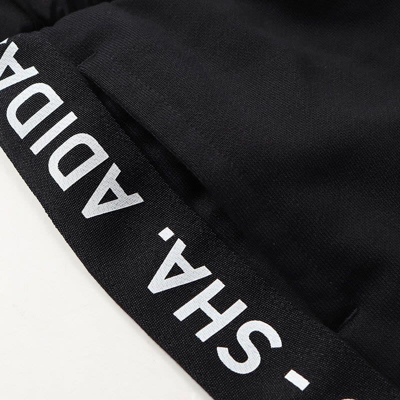 adidas Neo Letter Comfortable Casual Versatile Knitted Sports Pants Women Pants Black DU2380
