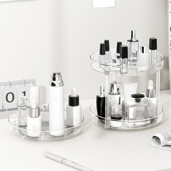 360 Degrees Rotating Storage Tray 1/2/3 Layers Lazy Susan Organizer Kitchen Pantry Cabinet Countertop Seasoning Spice Holder Cosmetic Turntable Rack